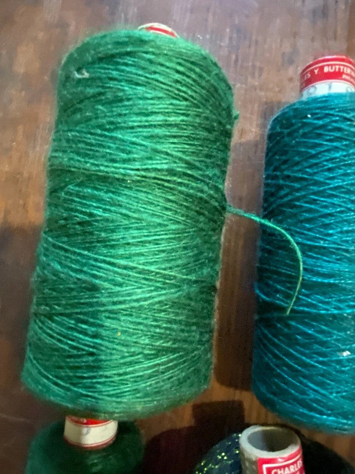 Charley Y Butterworth - Vintage - Spruce Greens Thread Lot Of 4 Used Cone Spools - Image 4 of 4