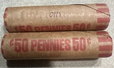 2001 D Two OBW Bank Wrapped Lincoln Cent Rolls