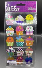 Sticko Stickers ELECTRIC CUPCAKES Prismatic 15 Pieces NIP