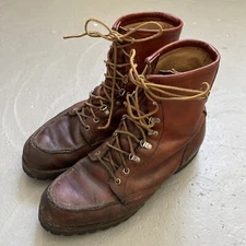 Vintage Red Wing Irish Setter Sport Moc Toe Leather Work Logging Boots USA 10.5