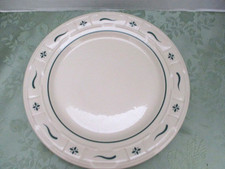 Longaberger Woven Traditions 10" Pottery Classic Green Dinner Plate
