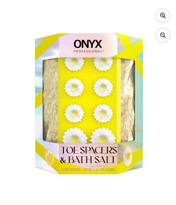 Onyx Daisy Toe Spacers and Milk and Honey Bath Salts Pedicure Set Reusable