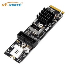 M.2 M KEY PCIe to USB 3.1 Panel 5Gbps TYPE-E C 19/20Pin Expansion Card USB3.0