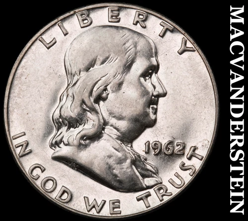 1962 Franklin Half Dollar- Silver- Scarce High Grade Luster No Reserve #J1496
