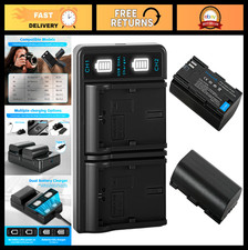 LP-E6 LP-E6N Battery 2-Pack Dual USB Charger for Canon EOS Cameras - 5D, 6D, 7