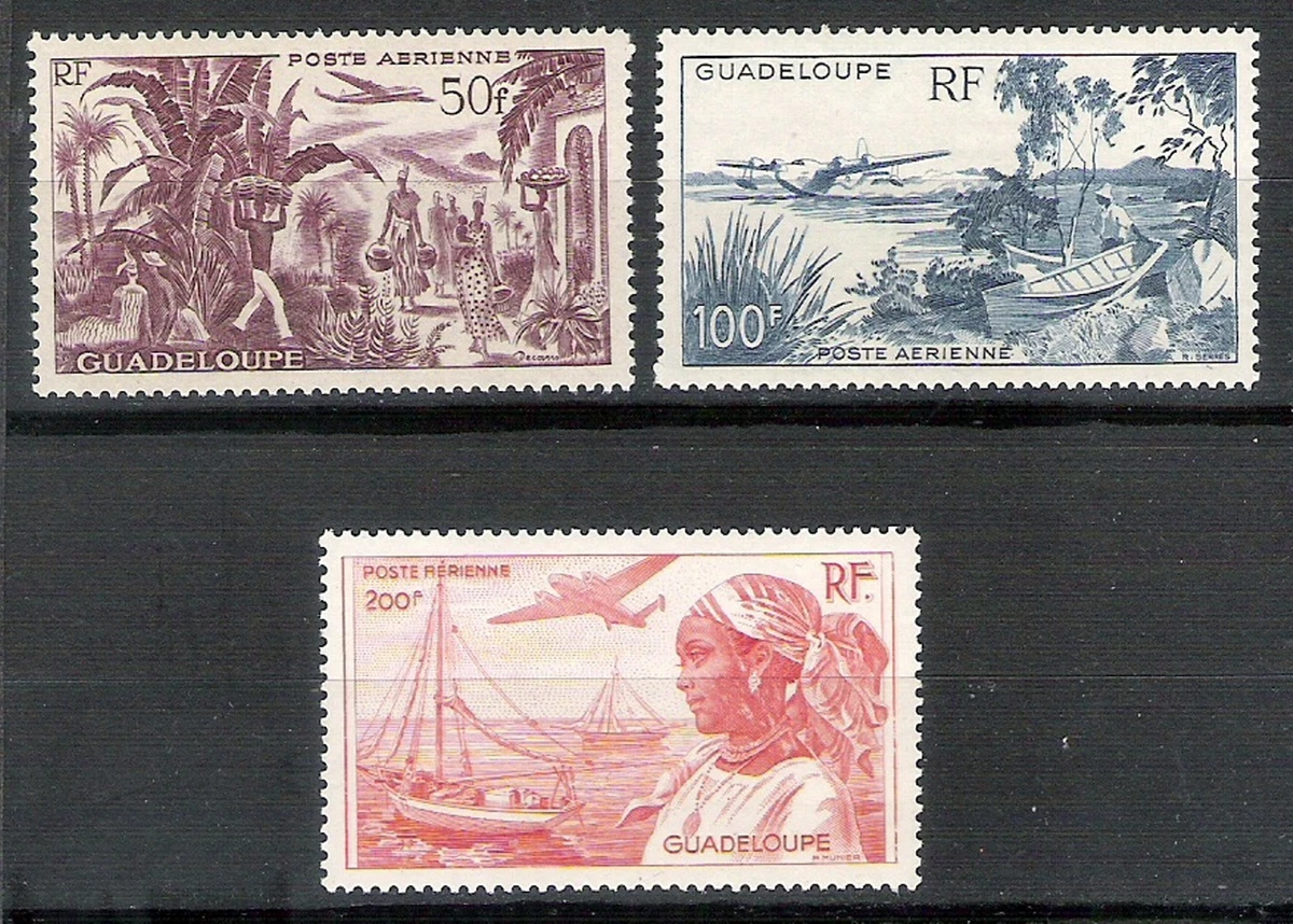 GUADELOUPE 1947 Air Mail set VF MNH HCV