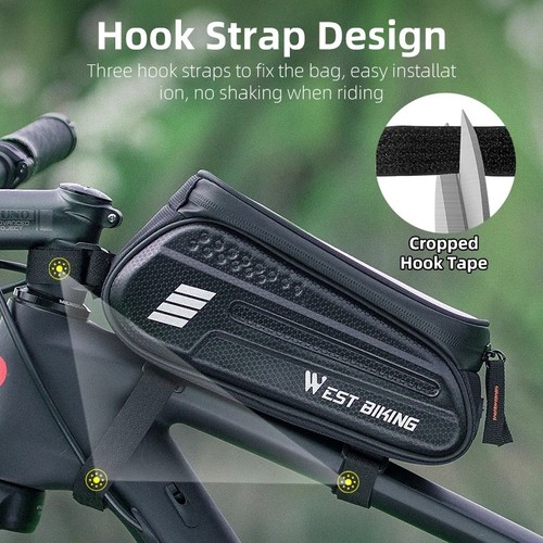 WEST BIKING Waterproof Bicycle Phone Bag 7 Inch Touch Screen Front Frame MTB Roa - Picture 4 of 6