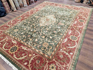 Ethan Allen Indo Per'sian Mahal Area Rug 9x12 Wool Traditional Green-MRSP $3950