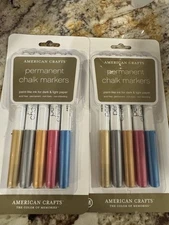 American Crafts Permanent Chalk Markers 5/Pkg- Metallic Assorted Colours 2pk