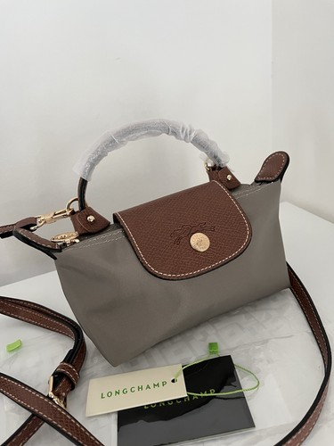 Sac Mini Longchamp XS Taupe&Marron NEUF avec étiquette et bandoulière - Foto 23 di 24