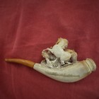 Vintage Genuine Meerschaum Hand Carved Horse Smoking Pipe w/ Original Case — photo 2