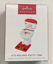 2024 Hallmark It’s Holiday Potty Time Santa Toilet Christmas Tree Ornament NEW