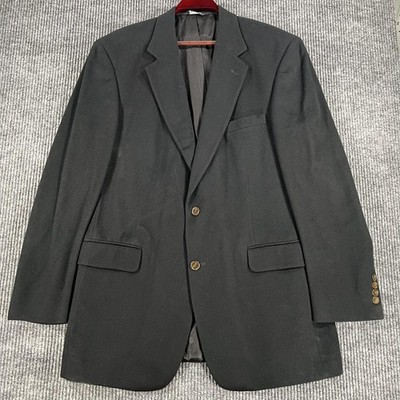 Nathan David Blazer Mens 42L Black 100% Cashmere Sport Coat M-Buxton Jacket