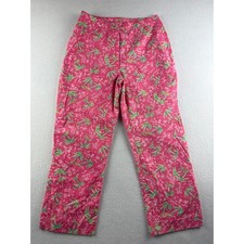 Lilly Pulitzer Vintage Women's Pink Palm Tree Print Straight Leg Pants Size 2