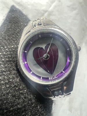 Relic By Fossil Big Tic,(KALEIDO) an Animated Purple Heart,W/R30M, ladies Watch