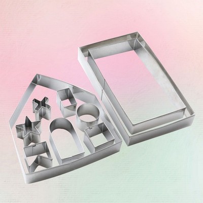 10 PCS Gingerbread House Pan Mold Molds for Baking Chocolate Cake