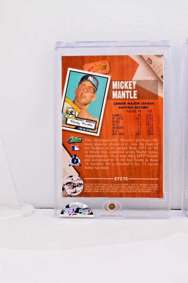 2006 eTopps 经典米奇地幔未流通折射器 #ETC70 洋基队名人堂罕见 — 第 2/2 张图片