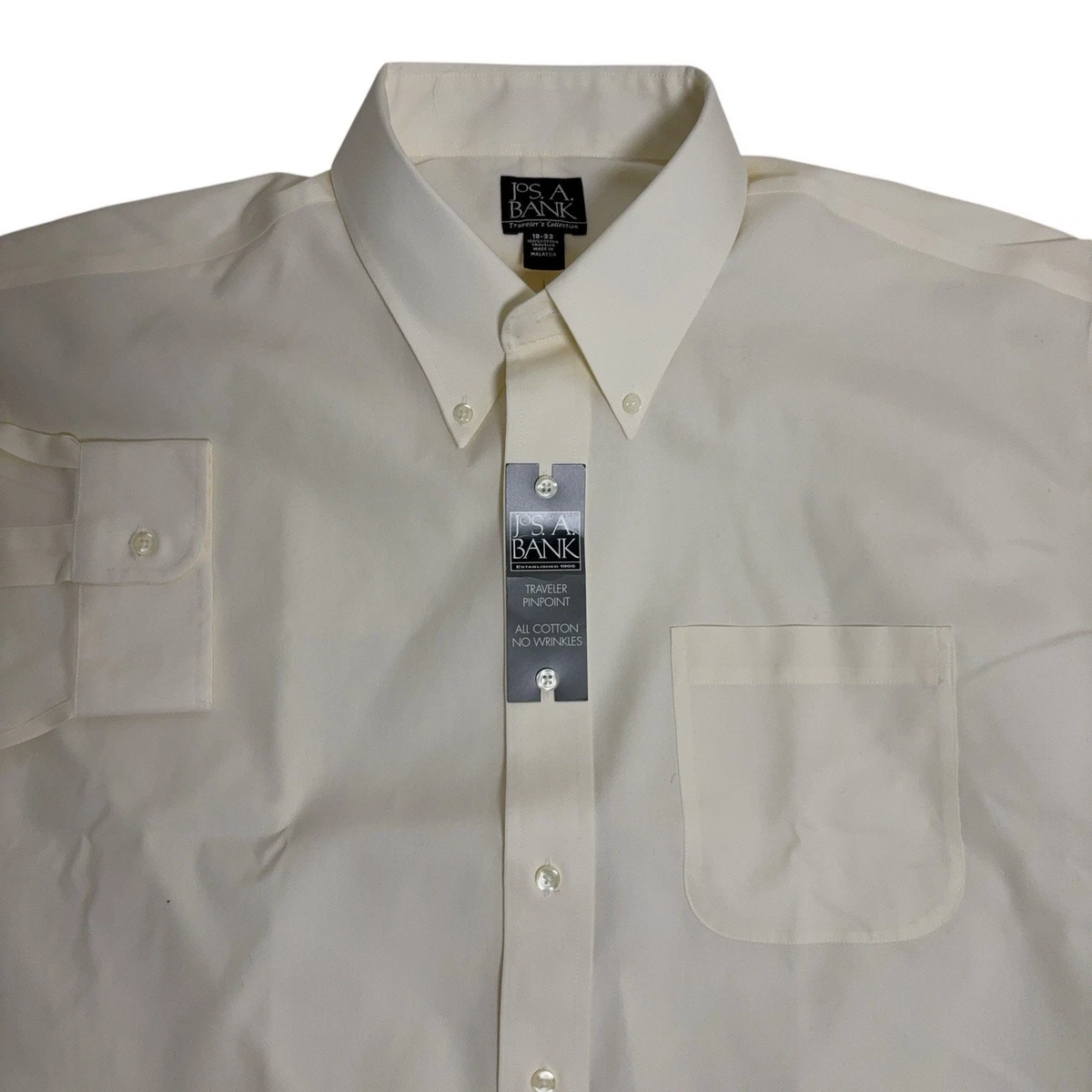 jos a bank ivory dress shirt White/Cream Tuxedo Dress Shirts
