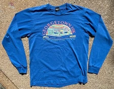 VTG Screen Stars 1988 Georgetown Washington DC 10k Run Race Long Sleeve T Shirt