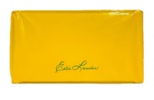 Vintage Estee Lauder Honeyed Naturals Makeup Case Yellow Vinyl 8.25  x4.5  x1.5"