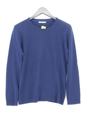 Woolovers Herren Pullover M Blau 100% Kaschmir Rundhals Pulli
