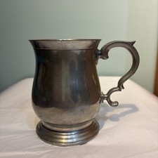 Vintage - Old Country Rose - Pewter Tankard, English 4" height, Art nouveau look