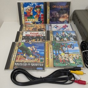 Sega Saturn Game Console Bundle 2 Controllers, SS 8 Games Set JPN Ver. /P.M #91
