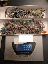 Lot of 50+ Sterling Silver Scrap Jewelry  Lot 332g 925 glass stones and beads