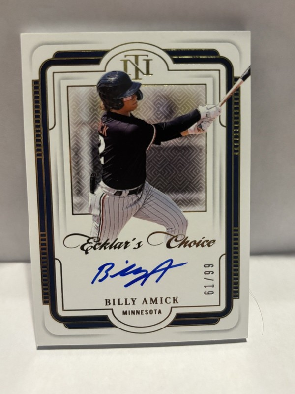2025 Panini National Treasures Billy Amick RC Auto #EC-BAM /99 Twins
