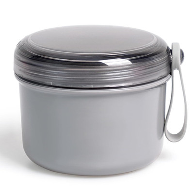 2023 Large Denture Bath Cup, No Leak Denture Case, Grey