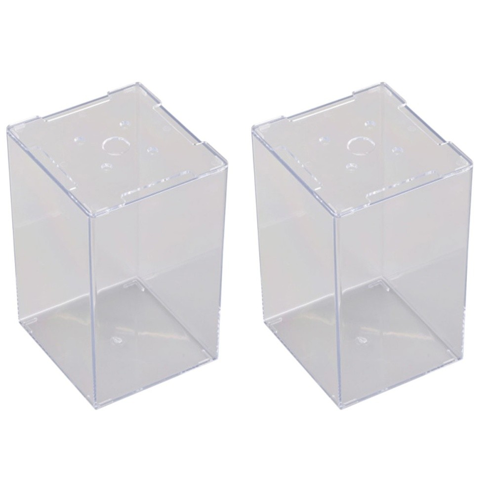 2-Pack Betta Fish Tank Square Plastic Aquarium Container  