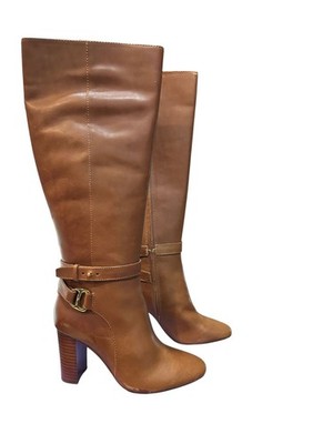 Lauren Ralph Lauren Makenna Tall Boot Deep Saddle Tan 7 B (M)