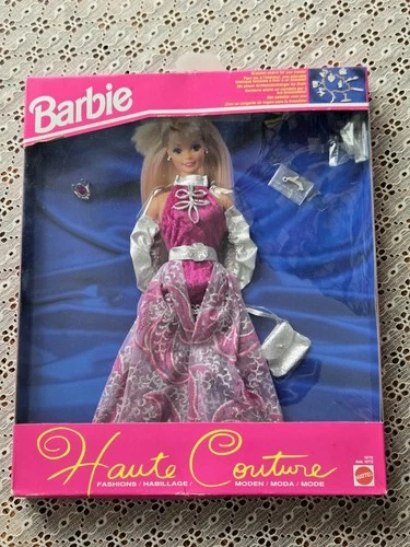 Vintage 1993 BARBIE HAUTE COUTURE mauve & silver OUTFIT accessories Mattel NIB