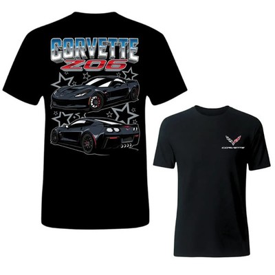 C7 Z06 Black Sports Car Graphic T-Shirt Racing Star Muscle Tee