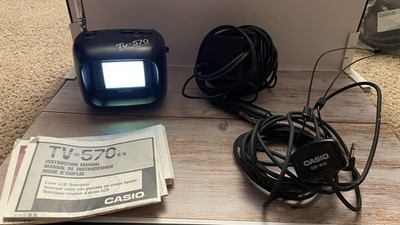 CASIO TV-570 Vintage Television Portable TV With All Accessories