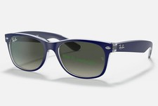New RAY-BAN RB2132 6053/71 52mm Crystal Navy Blue Wayfarer Sunglasses ItalyUV400