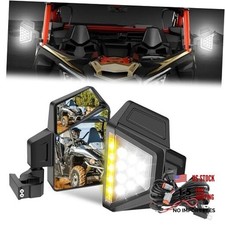 UTV Side Mirrors with Lights Amber Turn UTV Side Mirror with Turning Light