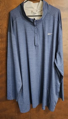Mens 5XLT REEBOK 1/4 Zip Long Sleeve Activewear Pullover, *has snag*