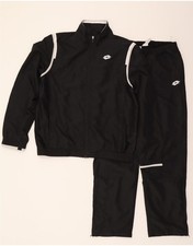 LOTTO Mens Full Tracksuit Large Black Polyester DM36