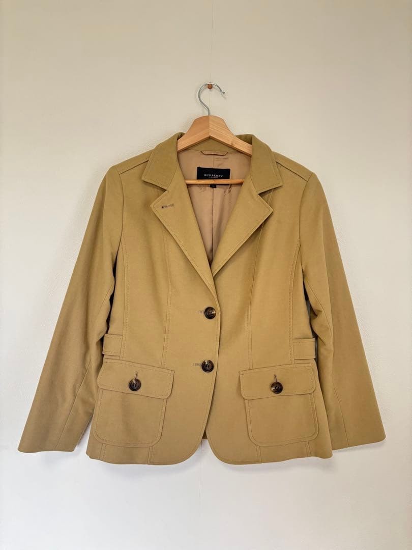 Burberry London Coat Outerwear Logo Embroidered Beige Size 44 For Women thumbnail 11