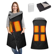 Battery Operated Heated Blanket, Fast Heating Wearable Wireless Heated Shawl ...