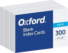 Oxford Blank Index Cards 4 x 6 White 300 Count Pack