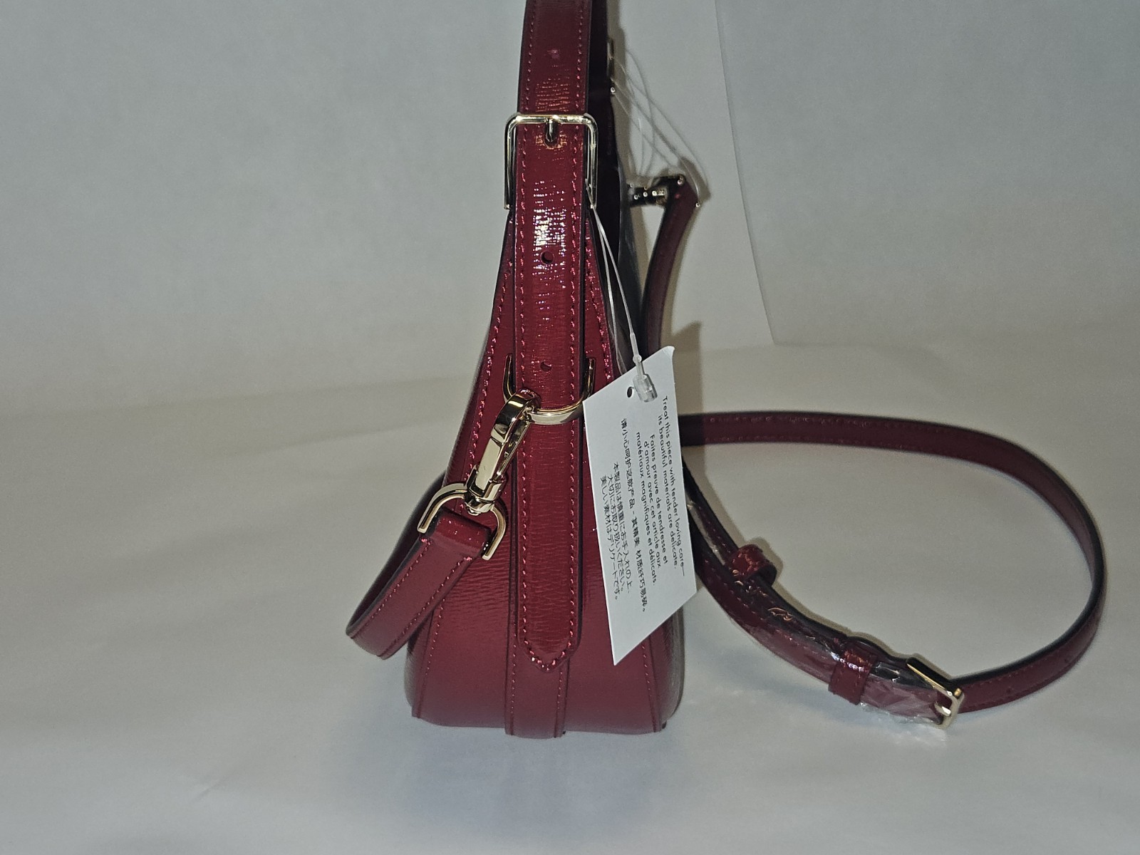 Kate Spade Nova Crescent Bag Red Patent Leather Shoulder Purse Crossbody New NWT thumbnail 7