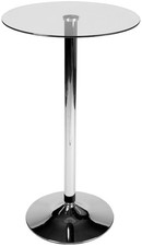 Glastisch rund 105 cm Stehtisch Aus Sicherheitsglas Empfangstisch Beistelltisch