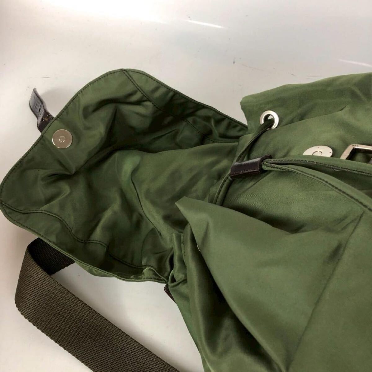 PRADA Nylon Backpack Green Brand Brand Bag  Classic Stylish Daily Travel Used Ca thumbnail 6