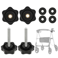 2 Set Drive Walker Arm Adjustment Knobs Rollators Replacement Black