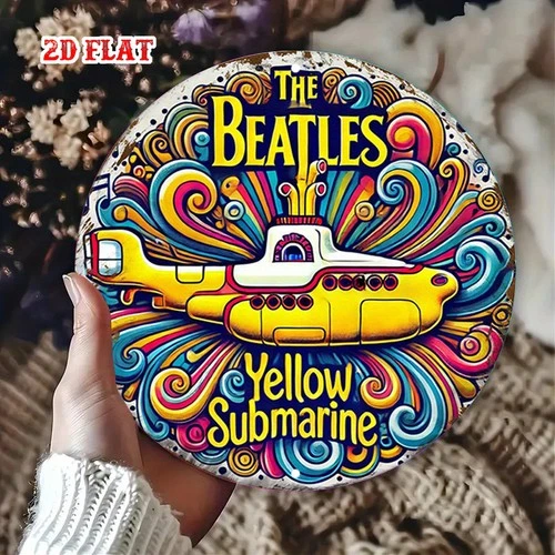 Tin Metal Signs Home Décor The Beatles Yellow Submarine Wall Art Vintage 60s Ret
