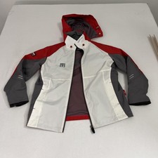 MOOTO Wing Jacket Boys L/XL 150 White Red Gray Taekwondo Hood Windbreaker Team