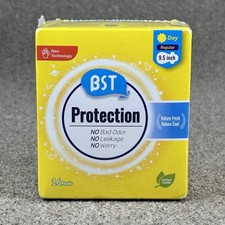 BST Mint Fresh Odor Control Menstrual Pads for Women 9.5 Inch Regular 16 Count