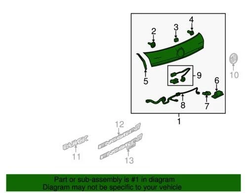 Genuine GM 2013-2018 Buick Encore Applique Rear End Panel And Tailgate 42524773 - Изображение 2 из 2